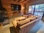 Cozy living room, large TV, sun deck